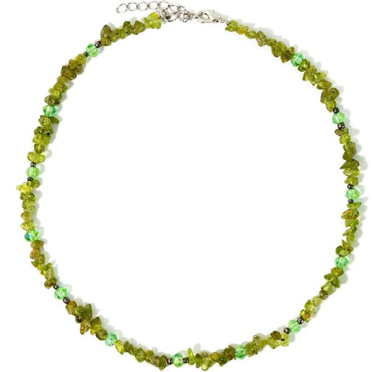 Lotus Feet Peridot Chip Necklace