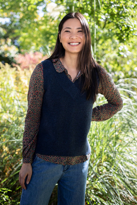 Lily and Me Cedar Tank Top Navy Blue