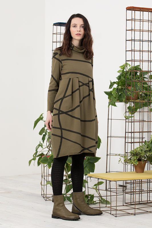 Neirami High Neck Dress Onda Green