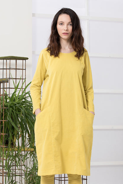 Neirami Diagonal Pocket Dress Limone