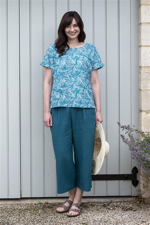 Lily and Me Drift Trousers Linen Blend Teal