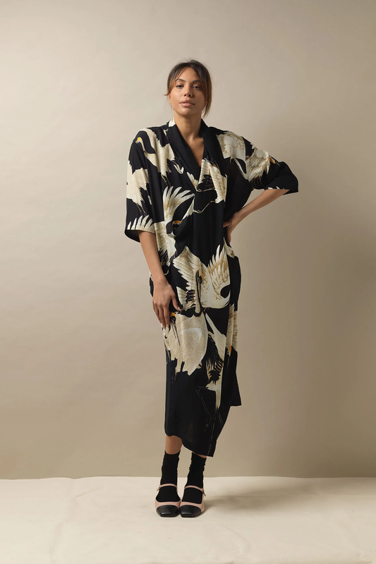 One Hundred Stars Rachel Dress Stork Black Black