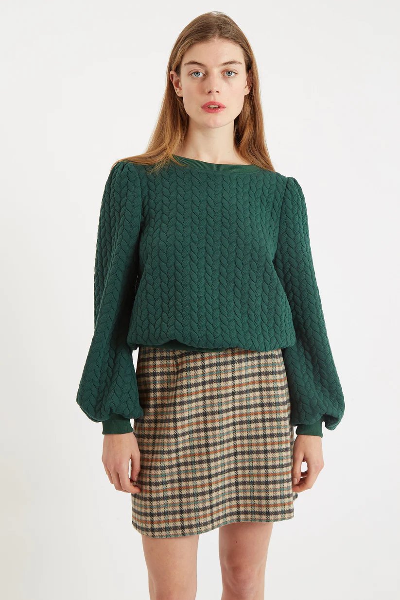 Louche Aubin Wexford Check Mini Skirt Oatmeal Beige