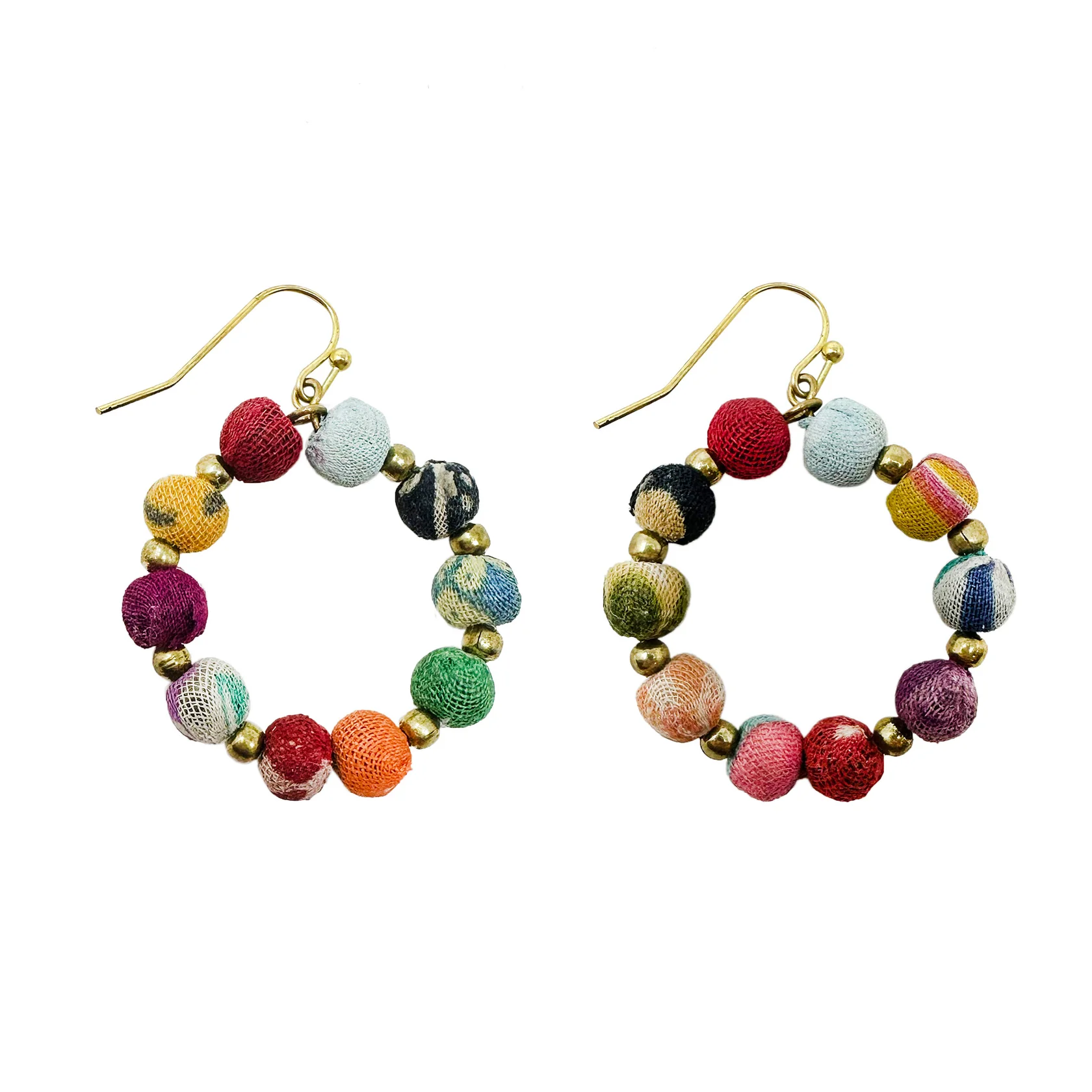 Just Trade Kantha Encircled Earrings 