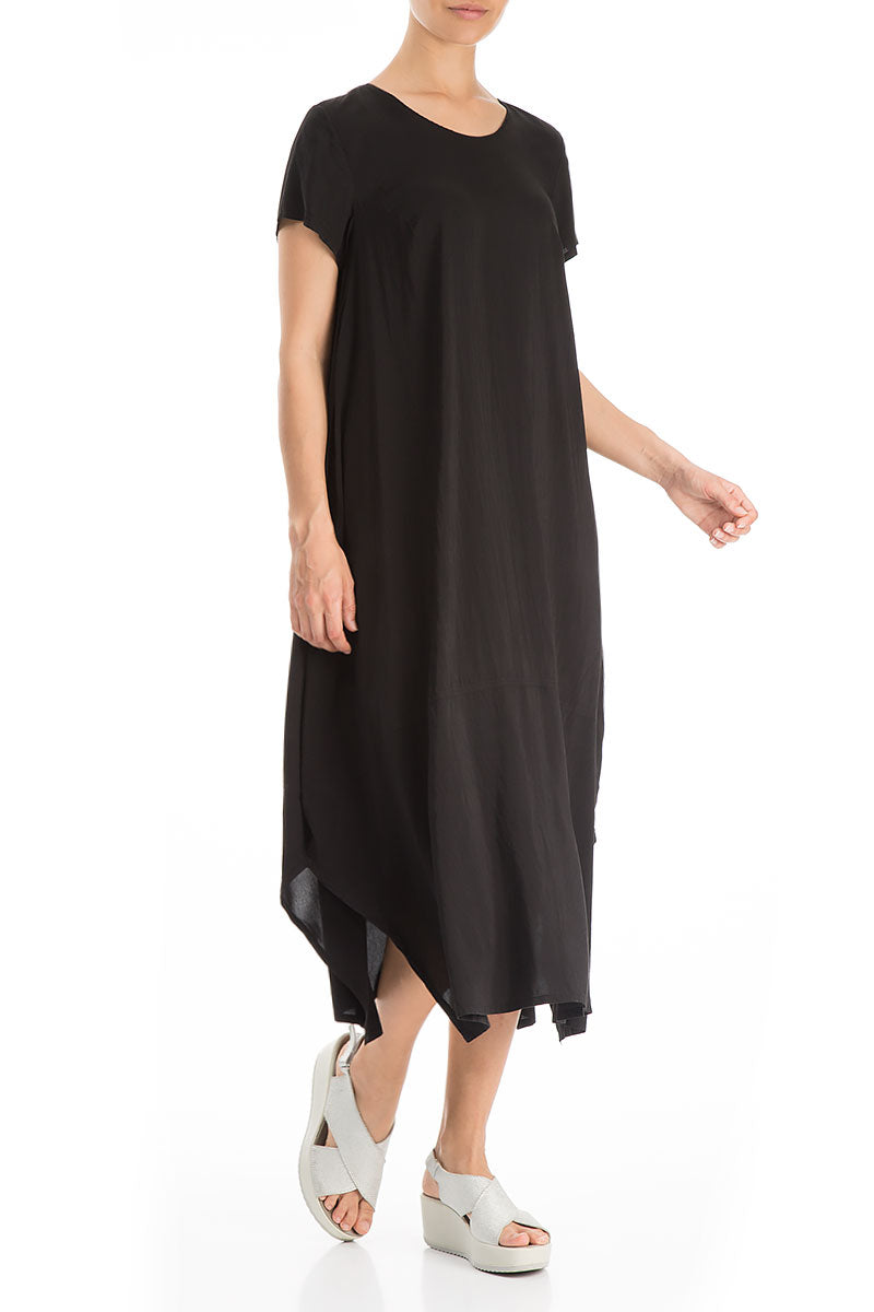 Grizas Silk Bamboo 91516 Pocket Dress Black