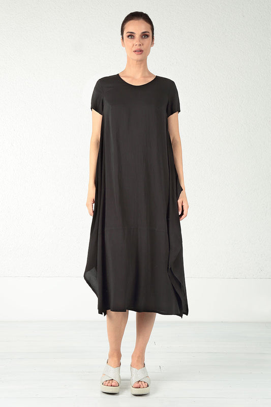 Grizas Silk Bamboo 91516 Pocket Dress Black