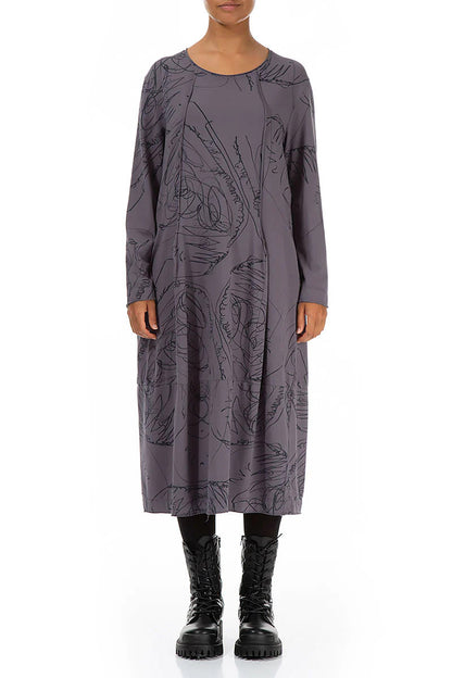 Grizas Cotton Jersey 91634 Seam Dress Purple