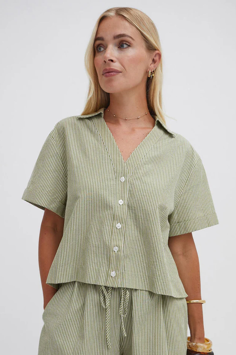 Zeta Short Sleeve Stripe Shirt