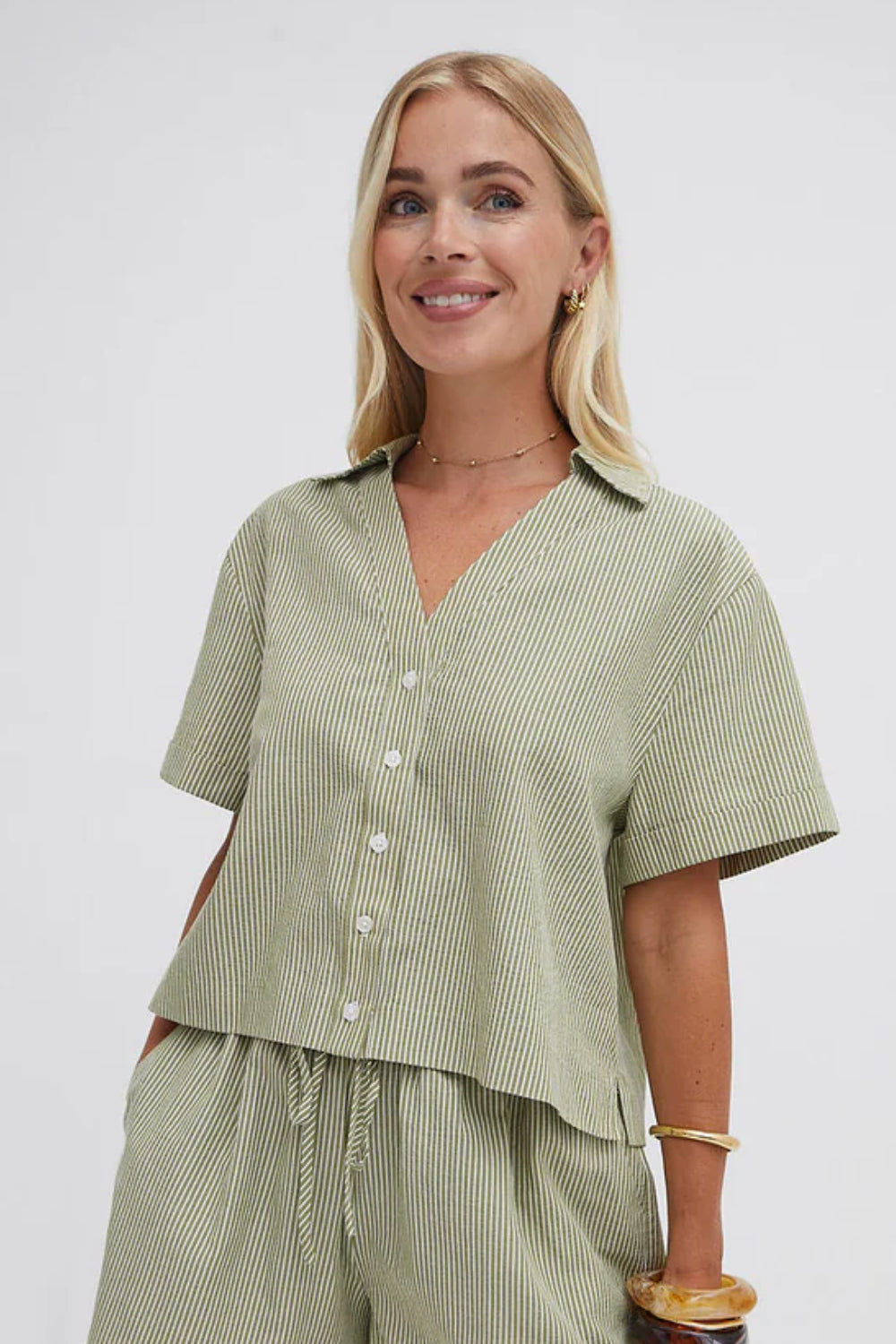 Zeta Short Sleeve Stripe Shirt