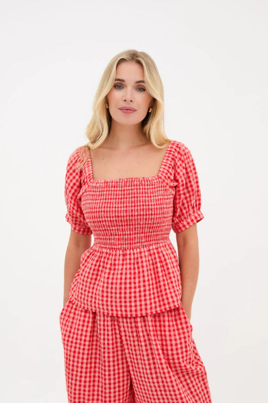 Lea Gingham Top
