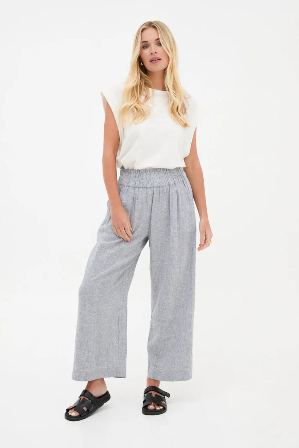 Ria Stripe Linen Cullotes