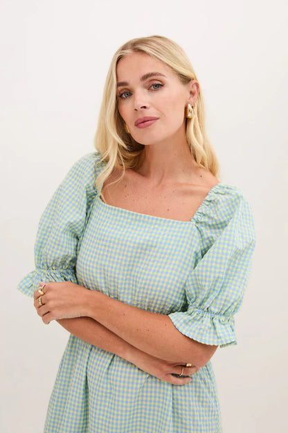 Eliza Gingham Midi Dress