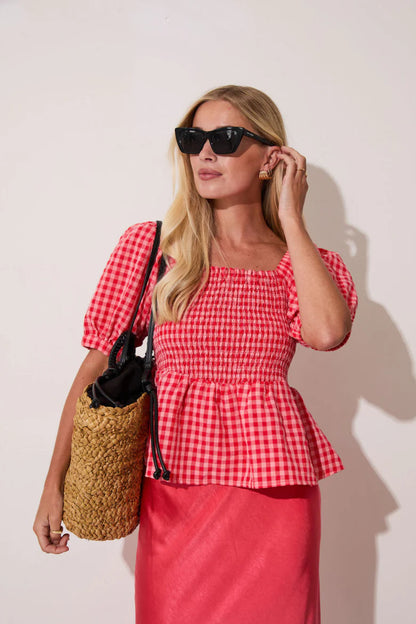 Lea Gingham Top