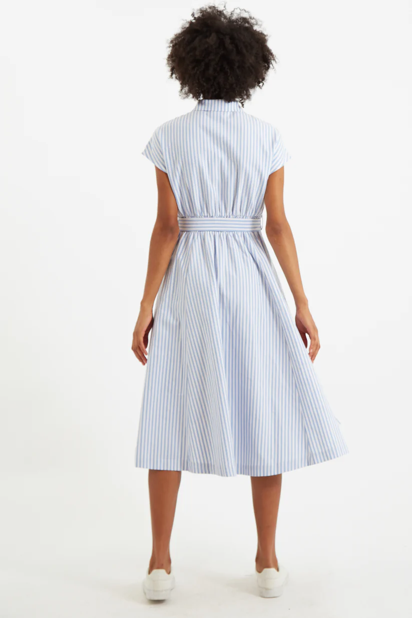 Louche Fleur Sail Stripe Shirt Dress Blue Blue