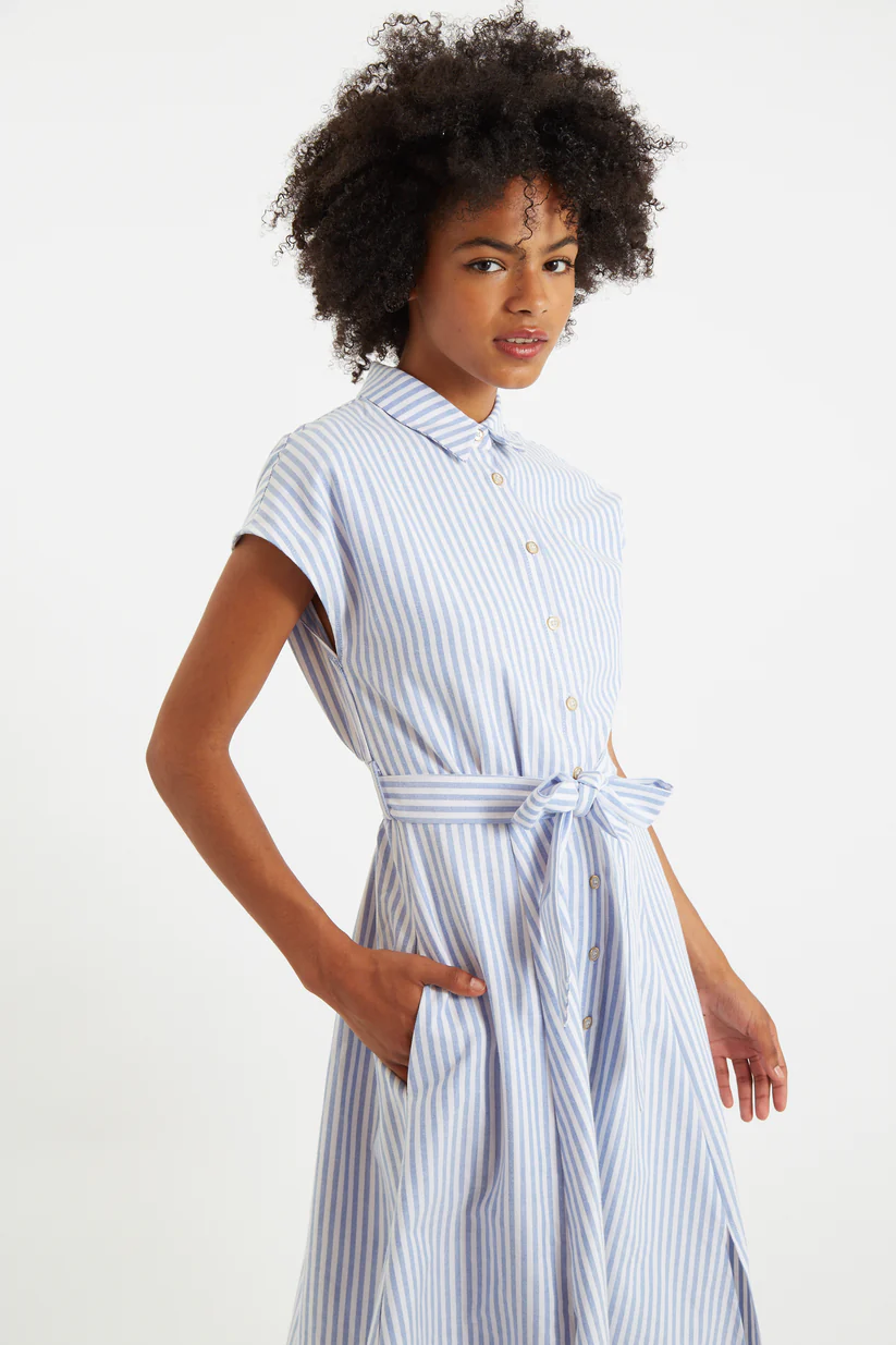 Louche Fleur Sail Stripe Shirt Dress Blue Blue
