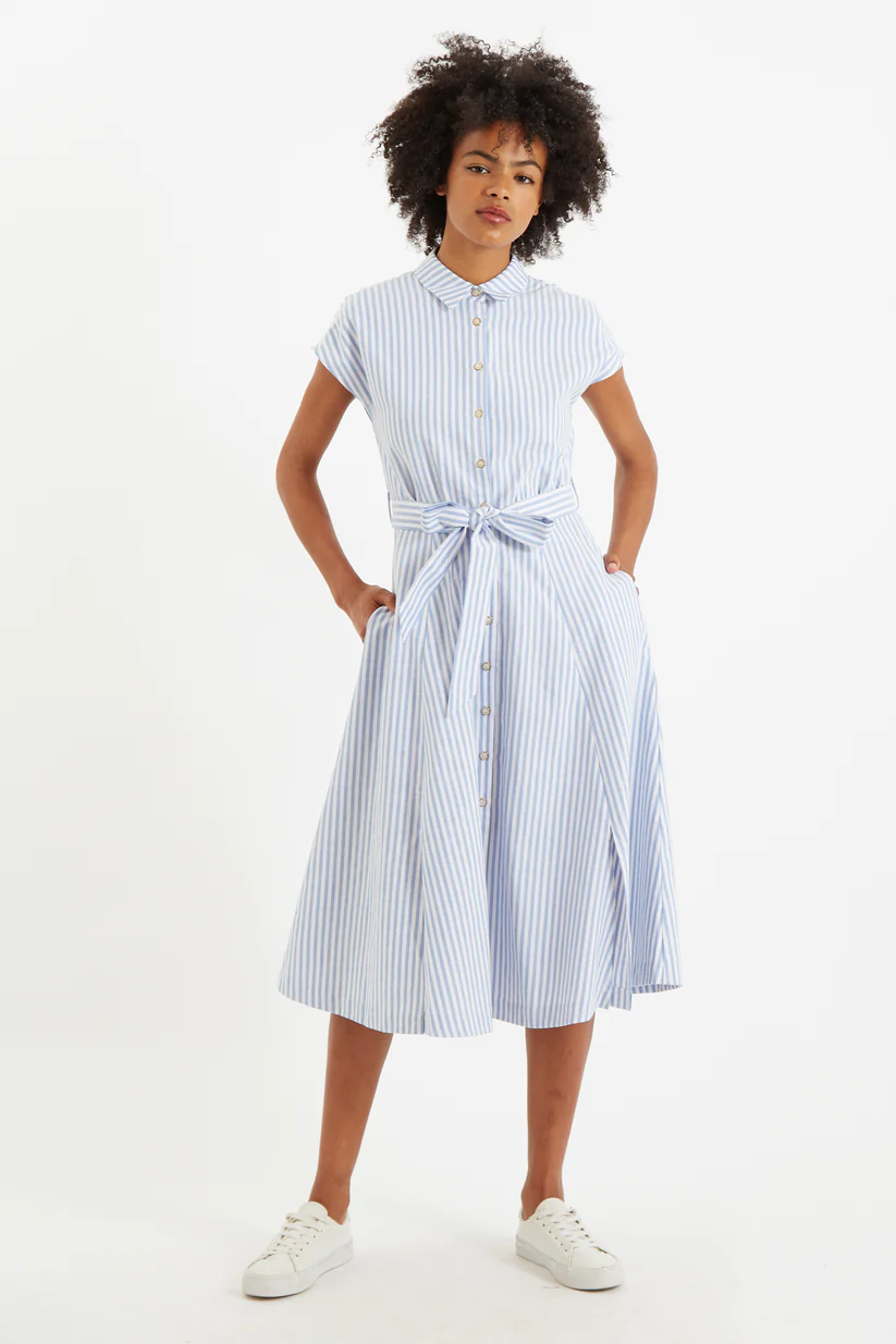 Louche Fleur Sail Stripe Shirt Dress Blue Blue