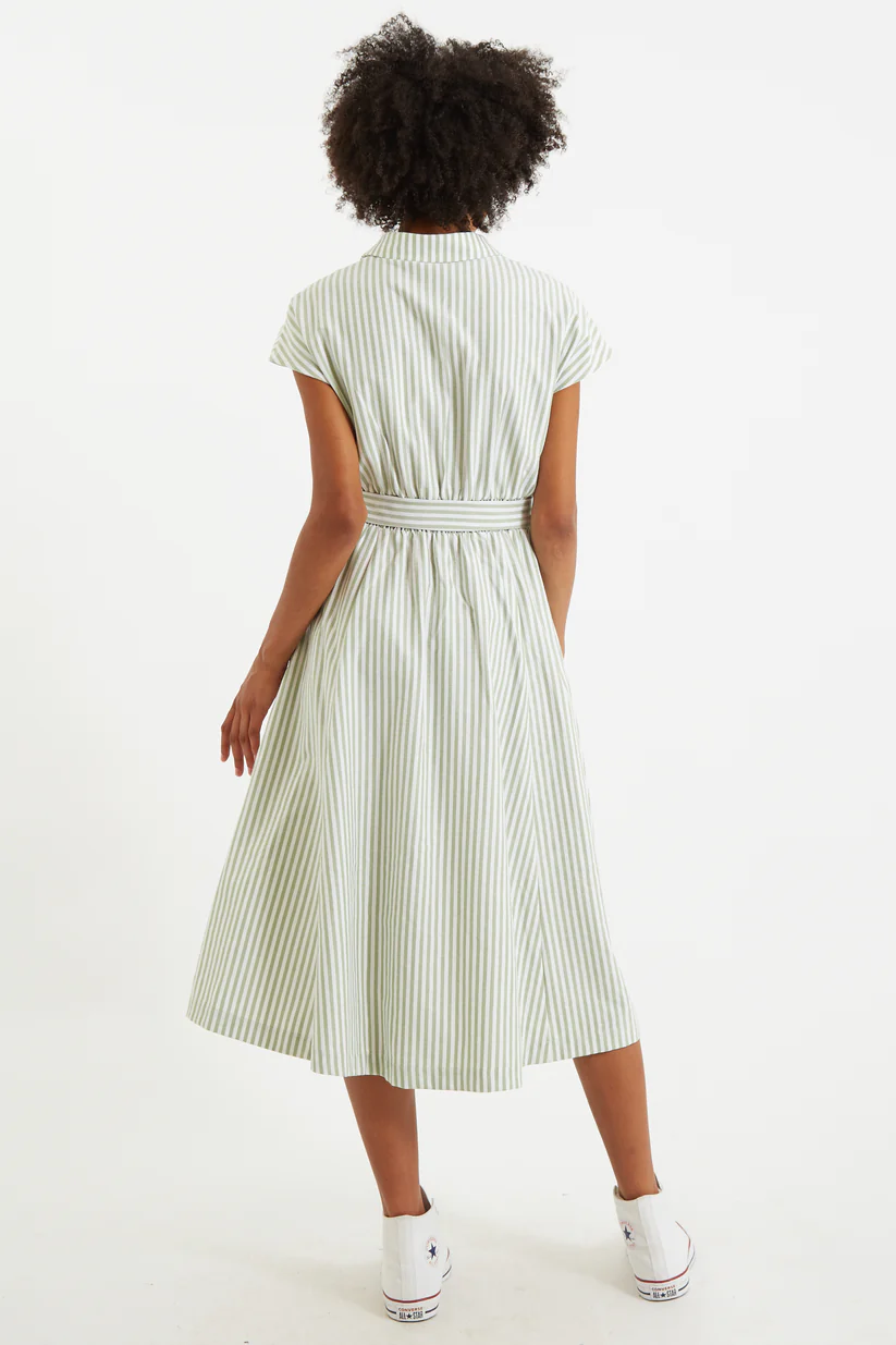 Louche Fleur Sail Stripe Shirt Dress Green Green