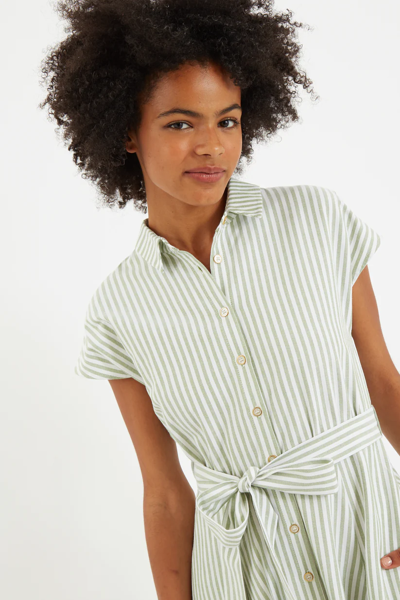 Louche Fleur Sail Stripe Shirt Dress Green Green