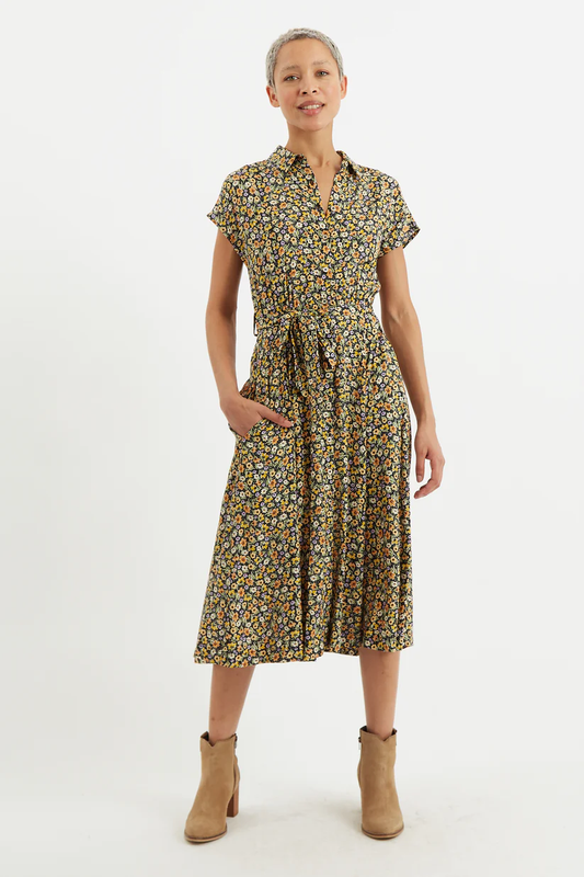 Louche Fleur Santa Fe Print Shirt Dress Green
