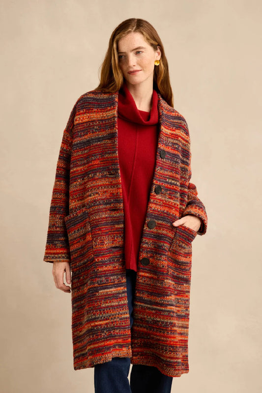 Artisan Wool Blend Stripe Coat