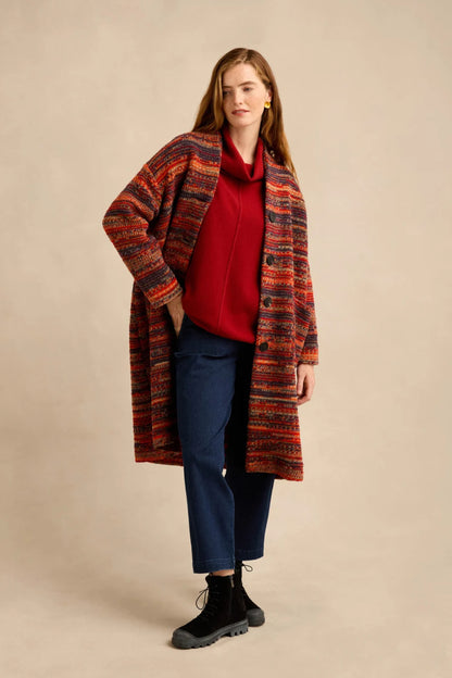Artisan Wool Blend Stripe Coat