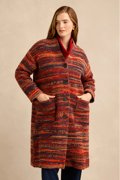 Artisan Wool Blend Stripe Coat