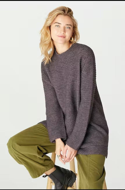 Sahara Ribbed Turtle Neck Sweater Prune