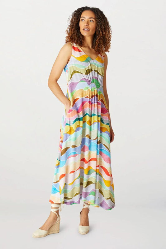 Sahara Painted Waves Maxi Dress Purple