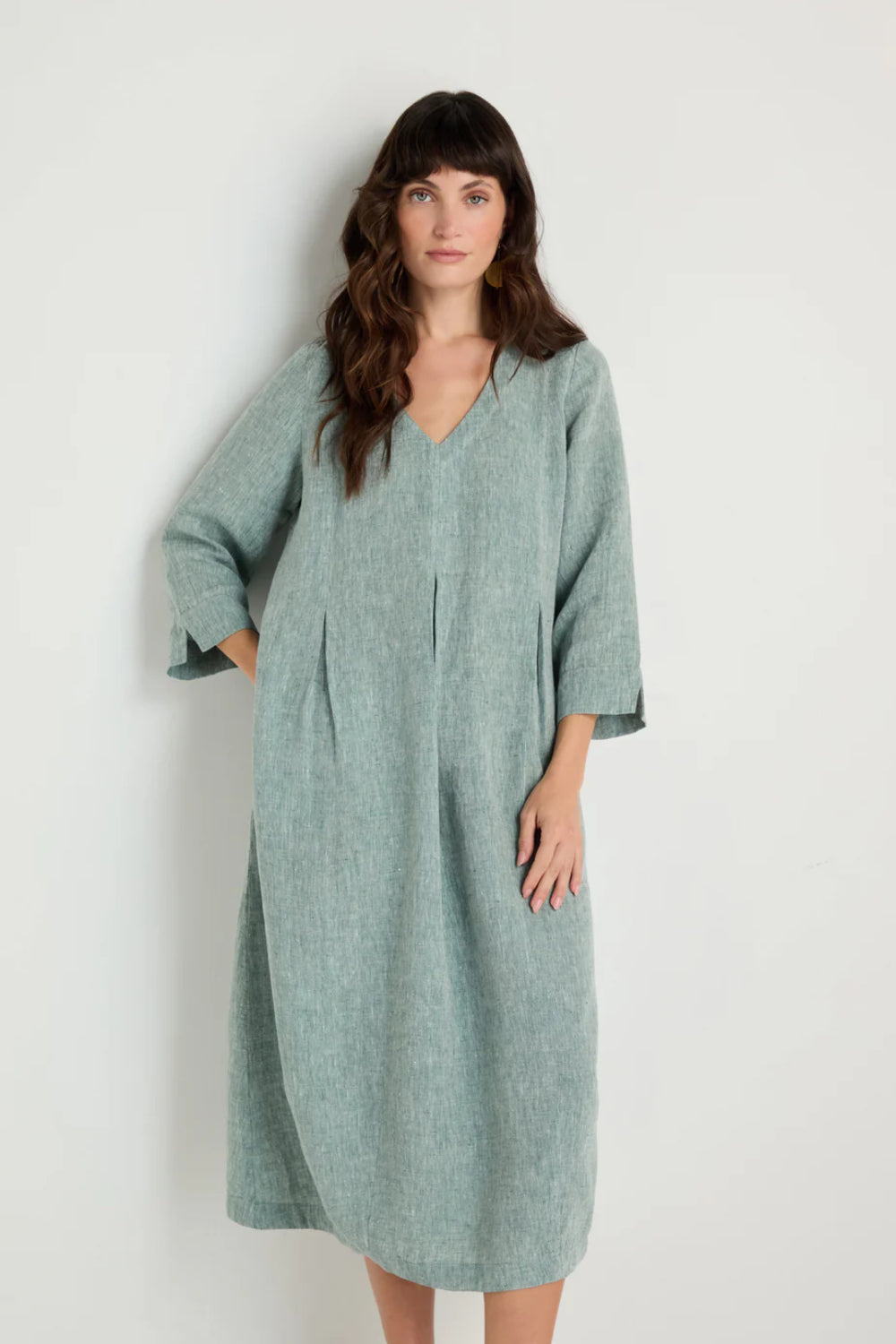 Crinkle Linen Cross Dye Bubble Dress