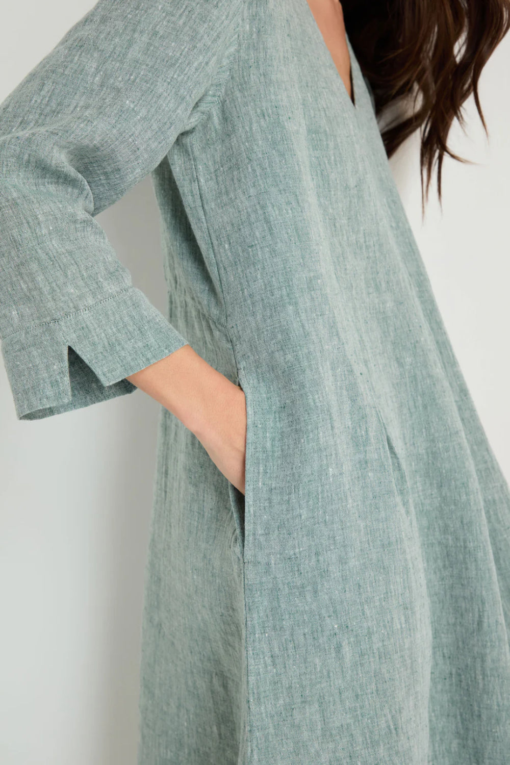 Crinkle Linen Cross Dye Bubble Dress