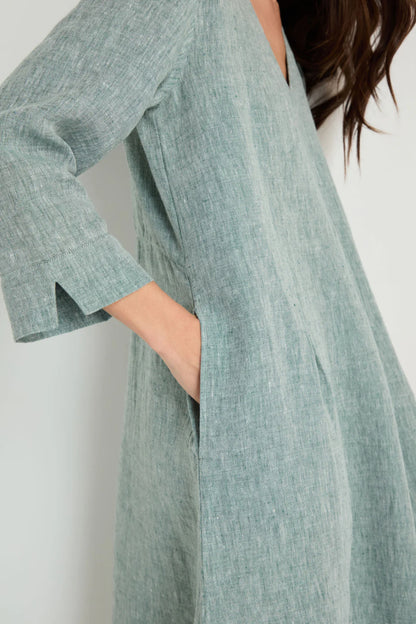 Crinkle Linen Cross Dye Bubble Dress