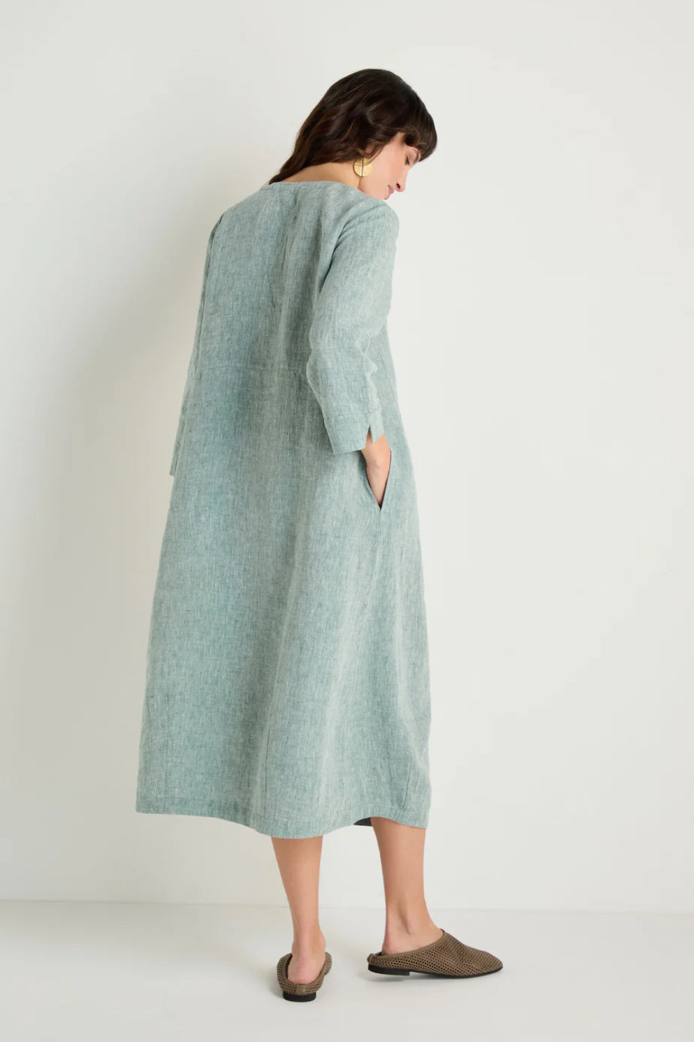 Crinkle Linen Cross Dye Bubble Dress