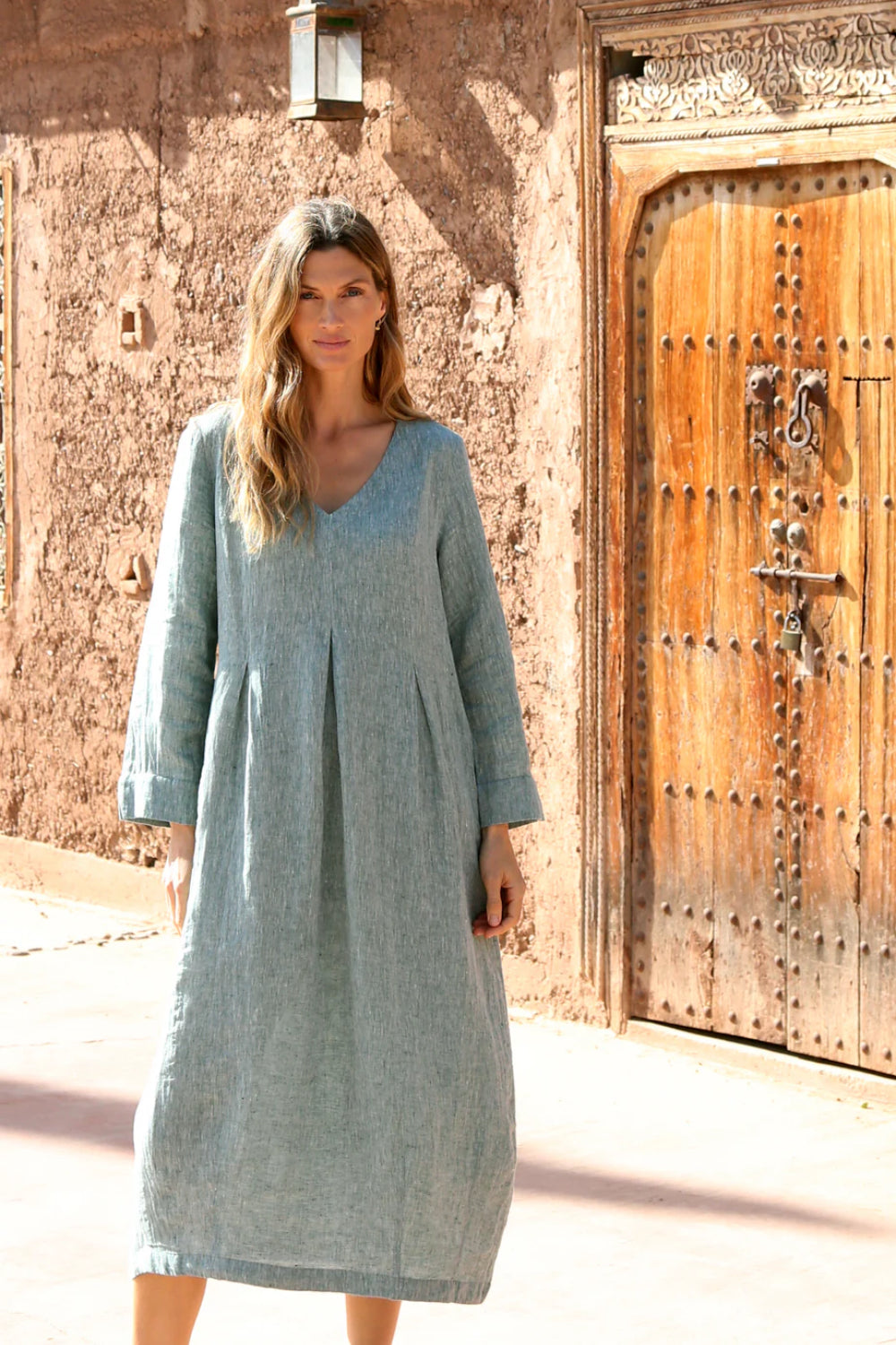 Crinkle Linen Cross Dye Bubble Dress