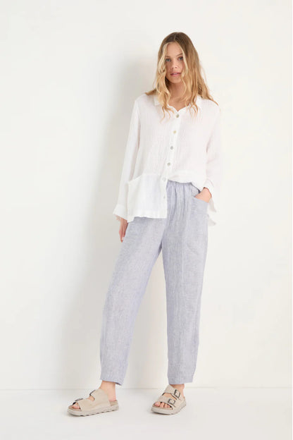 Ticking Linen Stripe Bubble Trousers