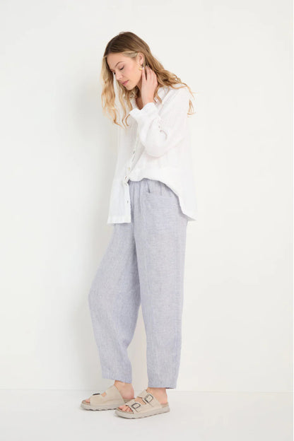 Ticking Linen Stripe Bubble Trousers