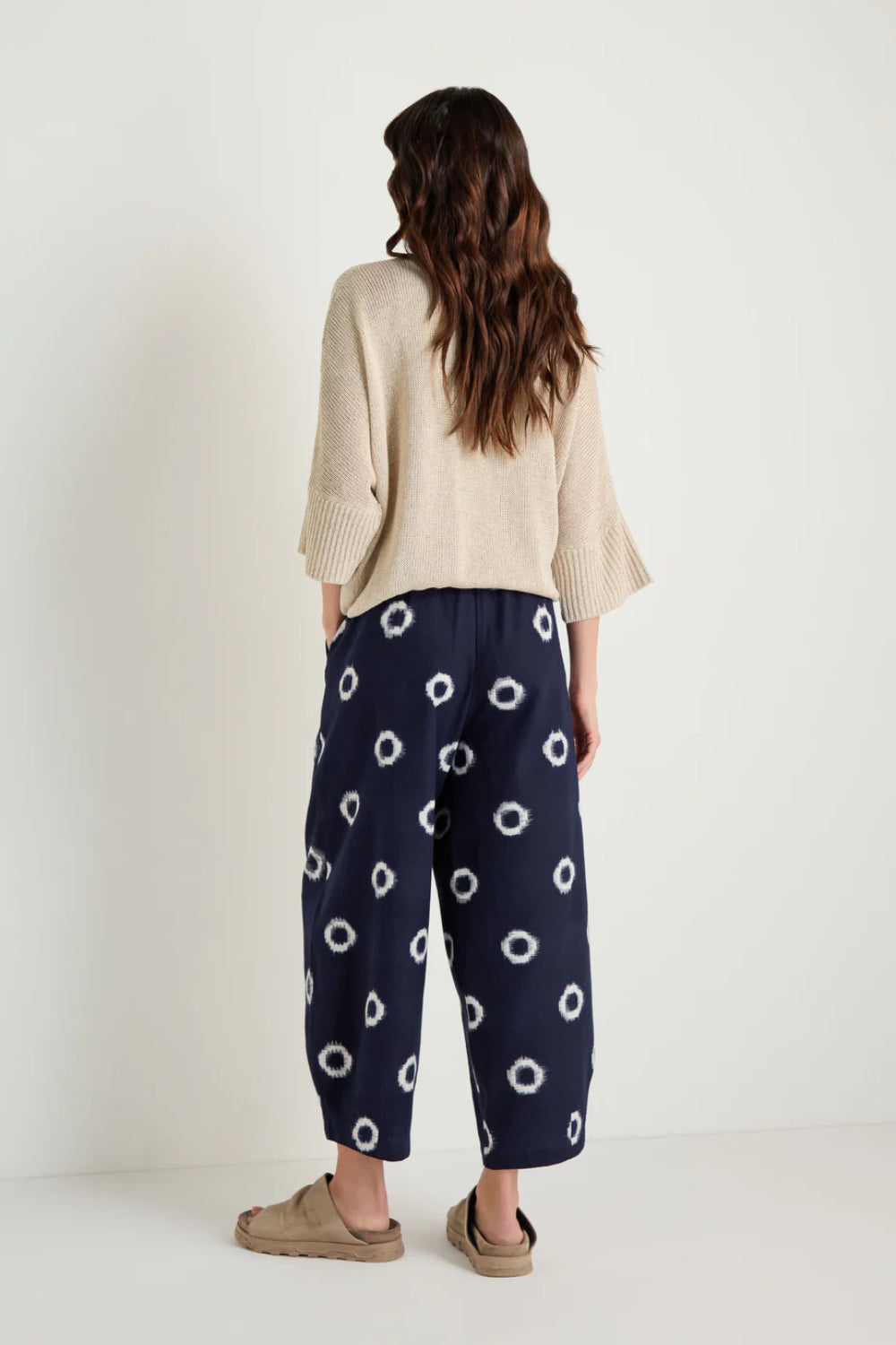 Ikat Circles Cotton Bubble Trousers