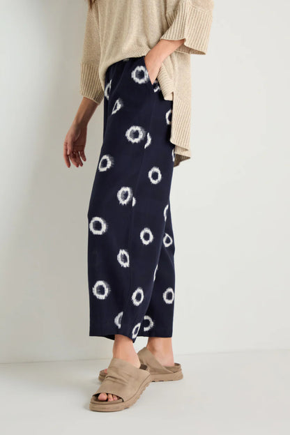 Ikat Circles Cotton Bubble Trousers