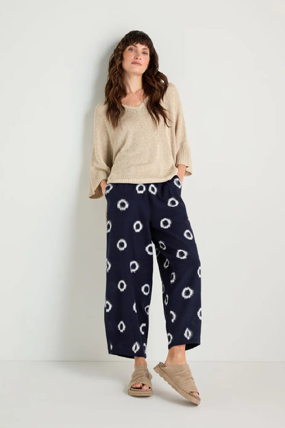 Ikat Circles Cotton Bubble Trousers
