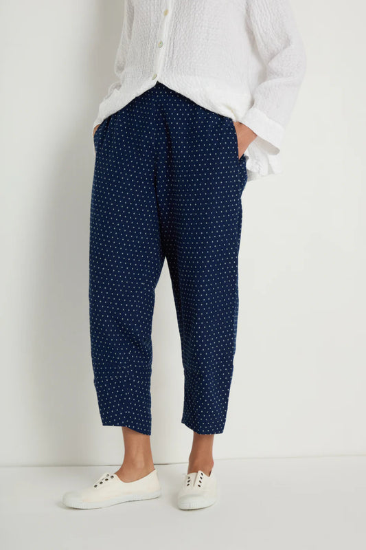 Indigo Spot Cotton Bubble Trousers