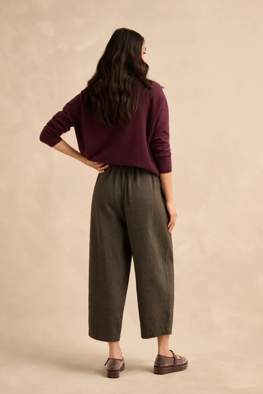 Cotton Twill Barrel Trousers