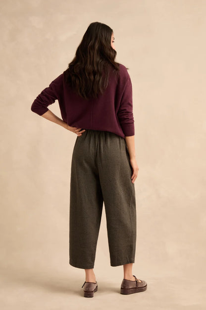 Cotton Twill Barrel Trousers
