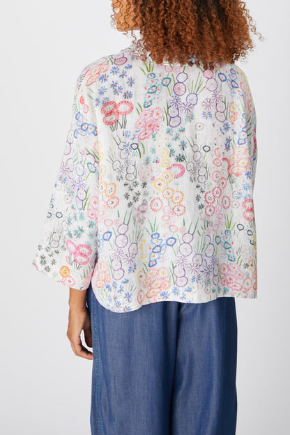 Sahara Vintage Flower Print Shirt White