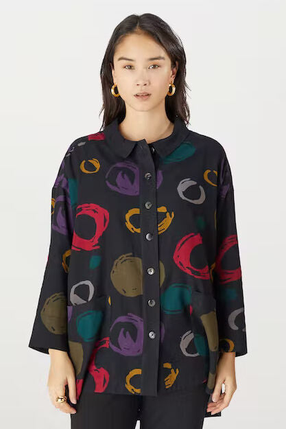 Sahara Outline Multi Spot Shirt Black