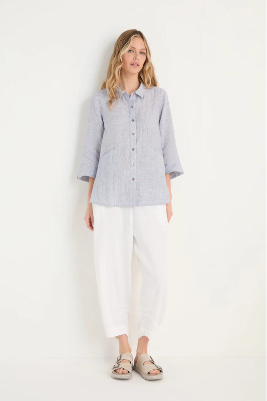 Ticking Linen Stripe Shirt