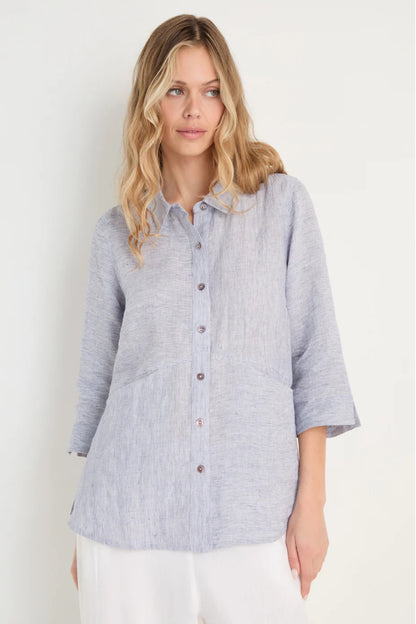 Ticking Linen Stripe Shirt