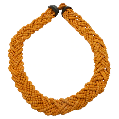 Lotus Feet Mustard Plait Necklace