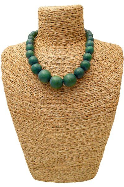 Lotus Feet Graduated Ball Necklace Denim