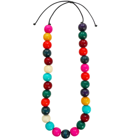 Lotus Feet Rainbow Sphere Necklace Pink