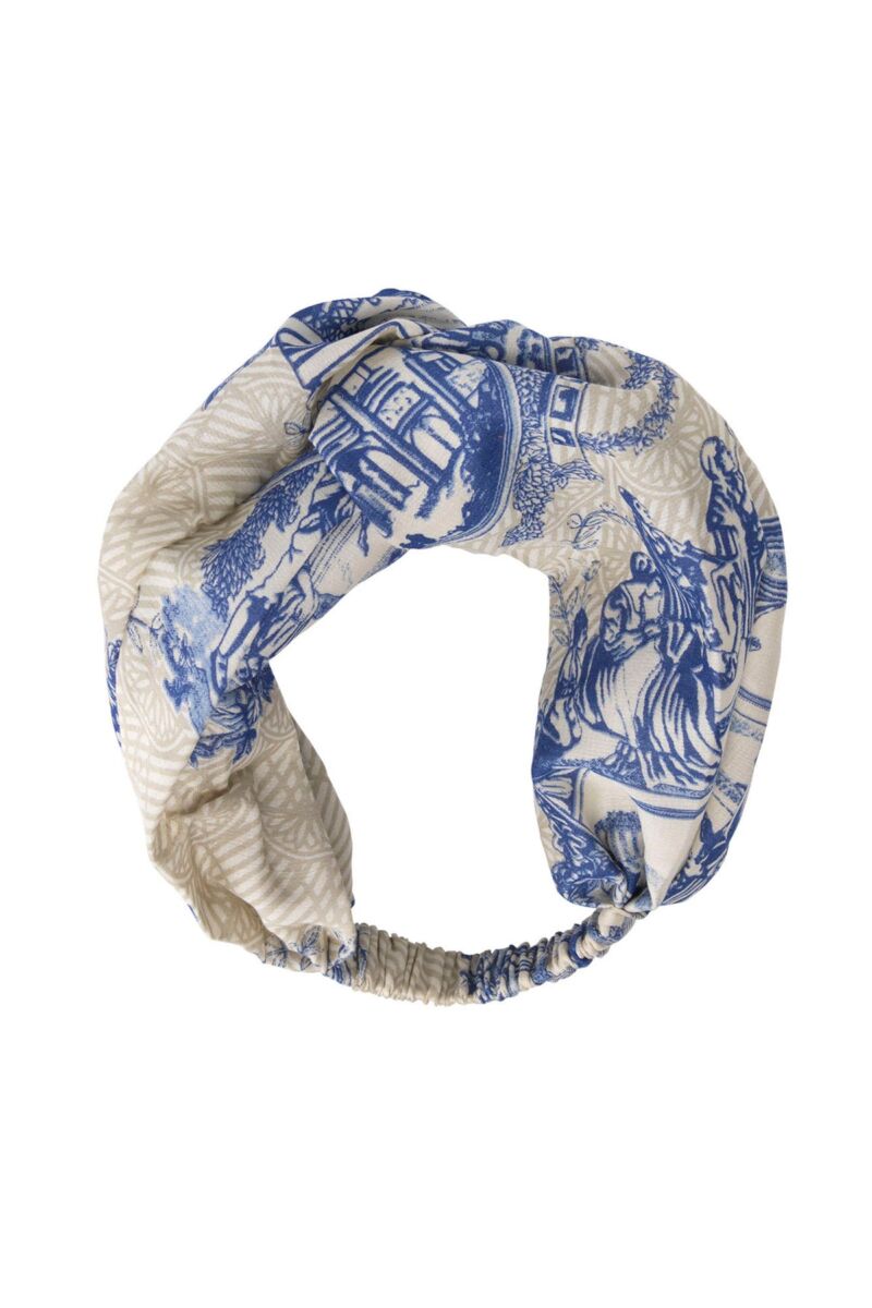 One Hundred Stars Ancient Columns Headband Blue