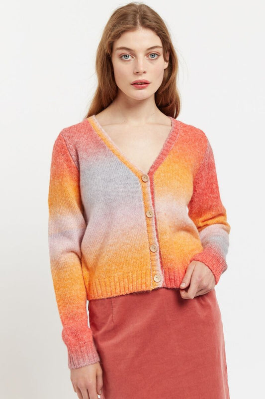 Louche Thao Space Dye Cardigan Orange